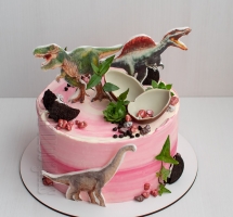 тортик дівочий з динозаврами