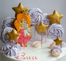 Кремовый торт с медовыми пряниками "Принцесса и единорог"