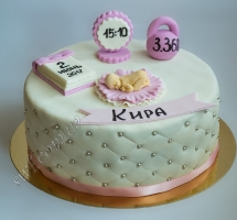 мастичный торт новорожденный