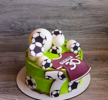 кремовый торт футбол шоколадные шары