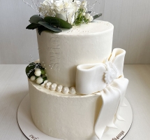 торт кремовый свадебный