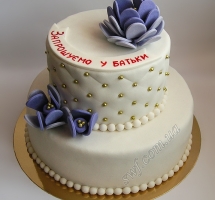 мастичный торт с цветами