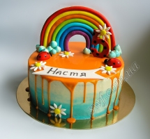 кремовый торт радуга